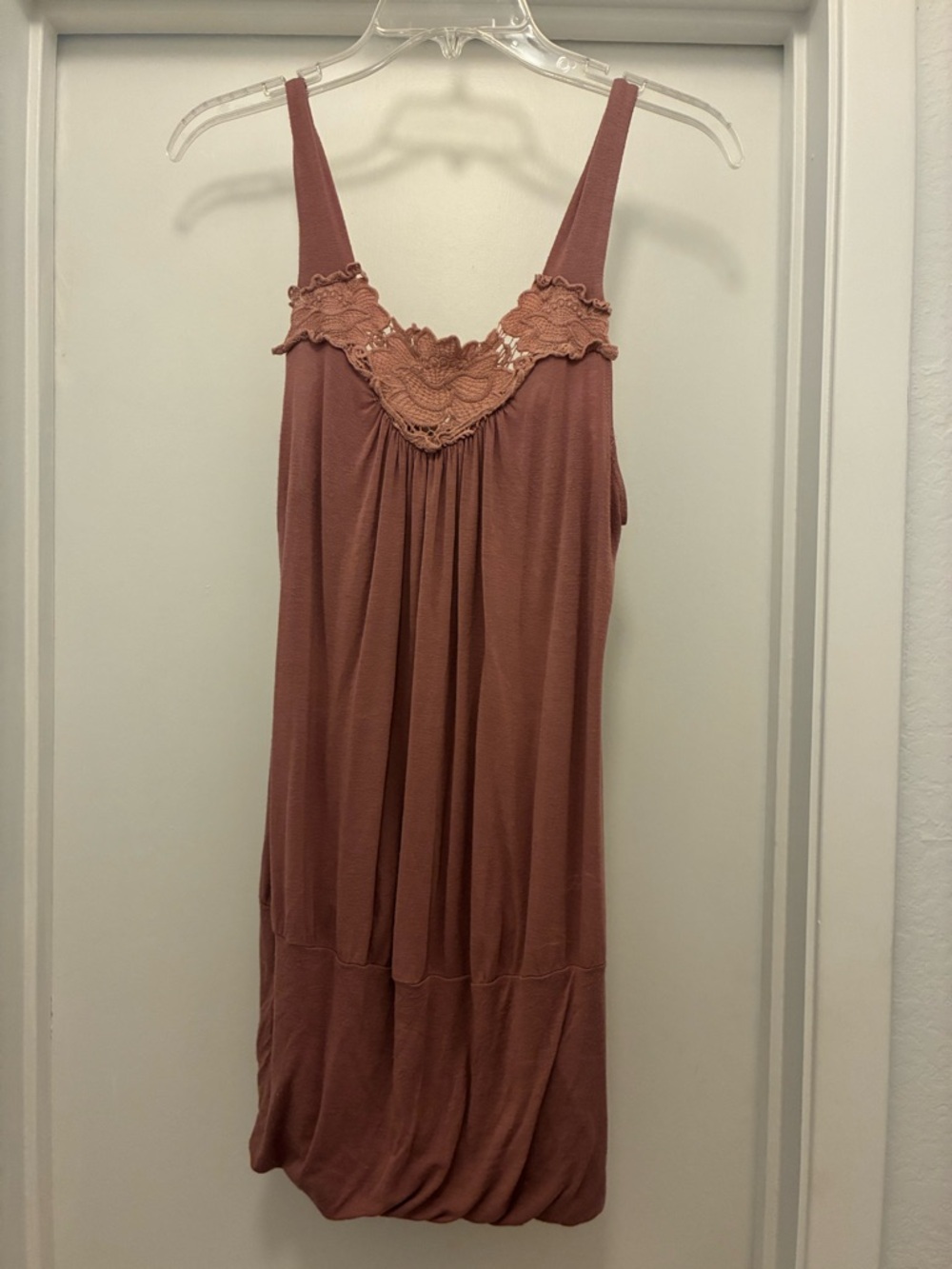 Mauve Pink Crochet-Trim Tank